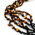 Multistrand Glass And Shell - Composite Necklace (Black & Mustard) - view 4
