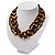 Multistrand Glass And Shell - Composite Necklace (Black & Mustard) - view 9