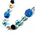 Light Blue Beaded Floral Necklace (Silver Tone) - 66cm Length - view 3
