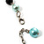 Light Blue Beaded Floral Necklace (Silver Tone) - 66cm Length - view 6