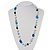 Light Blue Beaded Floral Necklace (Silver Tone) - 66cm Length - view 2