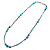 Long Light Blue Shell Bead Gun Metal Necklace - 150cm Length - view 8