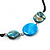 Long Light Blue Shell Bead Gun Metal Necklace - 150cm Length - view 5