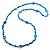 Long Blue Shell & Nugget Bead Necklace -120cm L