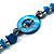 Long Blue Shell & Nugget Bead Necklace -120cm L - view 4
