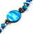 Long Blue Shell & Nugget Bead Necklace -120cm L - view 5