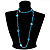 Long Blue Shell & Nugget Bead Necklace -120cm L - view 2