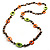 Beige, Orange & Light Green Long Shell Necklace