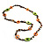 Beige, Orange & Light Green Long Shell Necklace - view 8