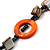 Beige, Orange & Light Green Long Shell Necklace - view 5