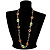 Beige, Orange & Light Green Long Shell Necklace - view 6