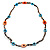Beige, Orange & Light Blue Long Shell Necklace - 100cm L - view 9