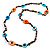 Beige, Orange & Light Blue Long Shell Necklace - 100cm L