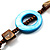Beige, Orange & Light Blue Long Shell Necklace - 100cm L - view 4
