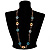 Beige, Orange & Light Blue Long Shell Necklace - 100cm L - view 6