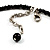 Jet Black Glass, Shell & Mother of Pearl Medallion Choker Necklace (Silver Tone) - view 6
