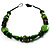 Light Green & Brown Wood Bead Necklace - 64cm - view 9
