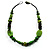 Light Green & Brown Wood Bead Necklace - 64cm
