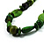 Light Green & Brown Wood Bead Necklace - 64cm - view 7