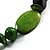 Light Green & Brown Wood Bead Necklace - 64cm - view 5