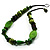 Light Green & Brown Wood Bead Necklace - 64cm - view 3