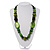 Light Green & Brown Wood Bead Necklace - 64cm - view 4