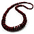 Long Red & Brown Button Wooden Bead Necklace - view 2