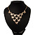 Gold Tone Butterfly Bib Necklace