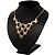 Gold Tone Butterfly Bib Necklace - view 2