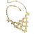 Gold Tone Butterfly Bib Necklace - view 3