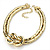 2 Strand Flex Snake Choker Necklace (Gold Tone) - view 2
