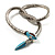 Silver Plated Enamel Crystal Snake Choker Necklace - view 10