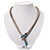 Silver Plated Enamel Crystal Snake Choker Necklace - view 2