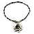 Burn Silver Rose Leather Necklace - view 6