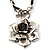 Burn Silver Rose Leather Necklace