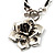 Burn Silver Rose Leather Necklace - view 7