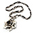 Burn Silver Rose Leather Necklace - view 5