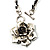 Burn Silver Rose Leather Necklace - view 3