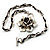 Burn Silver Rose Leather Necklace - view 4