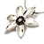 Rhodium Plated Daisy Pendant Wire Necklace - view 4