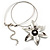 Rhodium Plated Daisy Pendant Wire Necklace - view 6