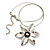 Rhodium Plated Daisy Pendant Wire Necklace - view 2