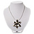 Rhodium Plated Daisy Pendant Wire Necklace - view 3
