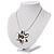 Rhodium Plated Daisy Pendant Wire Necklace - view 7
