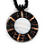 Round Shell Black Glass Bead Pendant Necklace - view 3