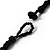 Round Shell Black Glass Bead Pendant Necklace - view 5