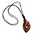 Unisex Adjustable Brown Wood 'Magical Hook' Black Cord Pendant Necklace - view 3