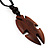Unisex Adjustable Brown Wood 'Jigsaw' Black Cord Pendant Necklace - view 2