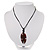 Unisex Adjustable Brown Wood 'Jigsaw' Black Cord Pendant Necklace - view 4