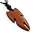 Unisex Adjustable Brown Wood 'Pike'  Black Cord Pendant Necklace - view 4